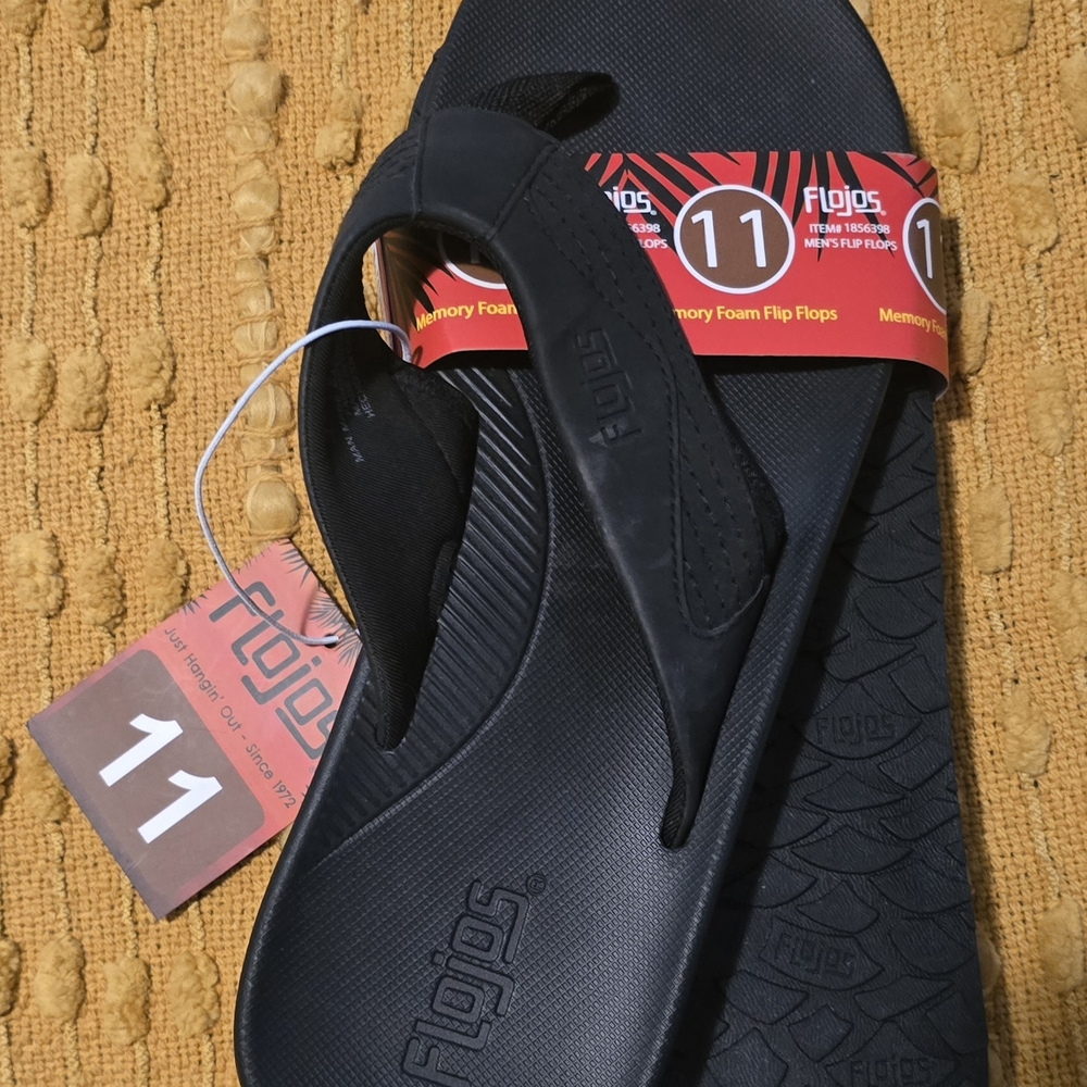 Flojos Black Sandals with Contoured Footbed